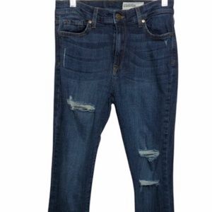 Pistola High Rise Distressed Skinny Blue Jeans Medium Wash Size 28